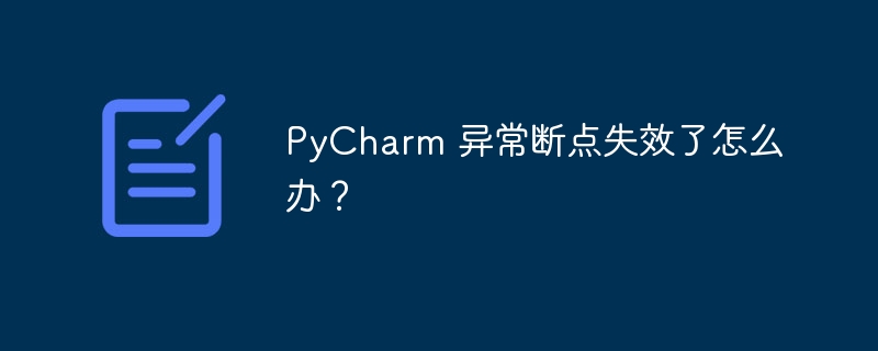 PyCharm 异常断点失效了怎么办?