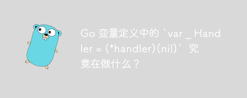 Go 变量定义中的 `var _ Handler = (*handler)(nil)` 究竟在做什么?