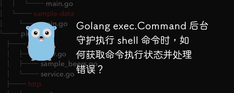 Golang exec.Command 后台守护执行 shell 命令时,如何获取命令执行状态并处理错误?