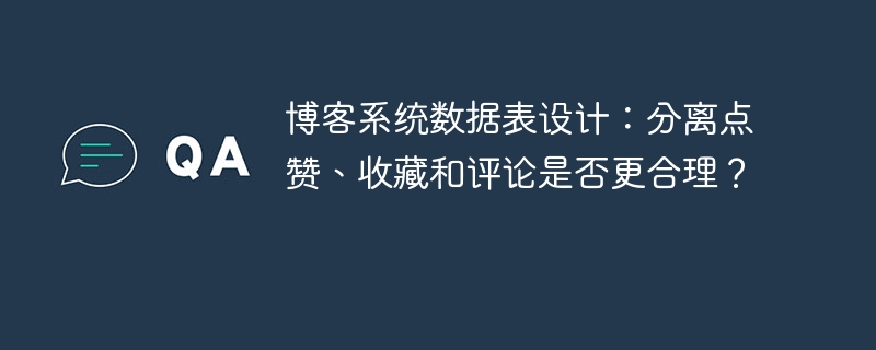 博客系统数据表设计:分离点赞、收藏和评论是否更合理?