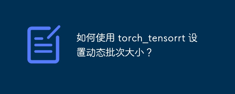 如何使用 torch_tensorrt 设置动态批次大小?