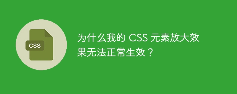 为什么我的 CSS 元素放大效果无法正常生效?