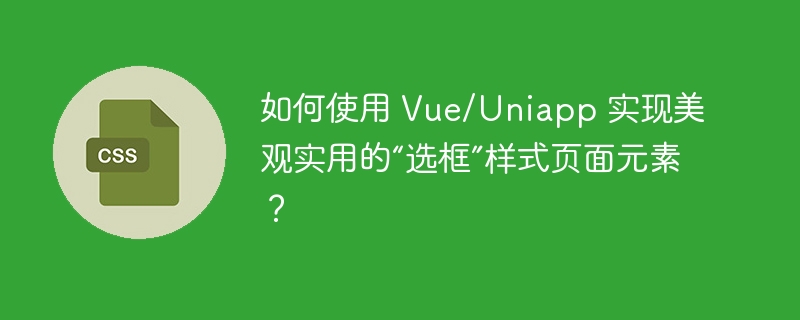 如何使用 Vue/Uniapp 实现美观实用的“选框”样式页面元素?