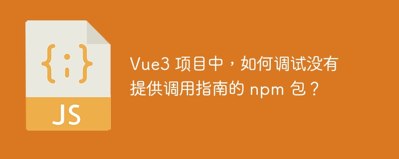 Vue3 项目中，如何调试没有提供调用指南的 npm 包？