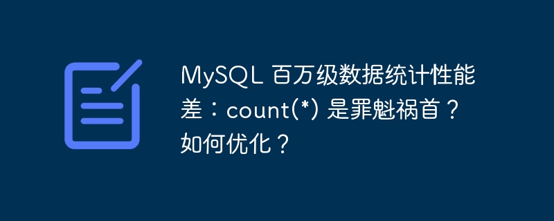 MySQL 百万级数据统计性能差:count(*) 是罪魁祸首?如何优化?