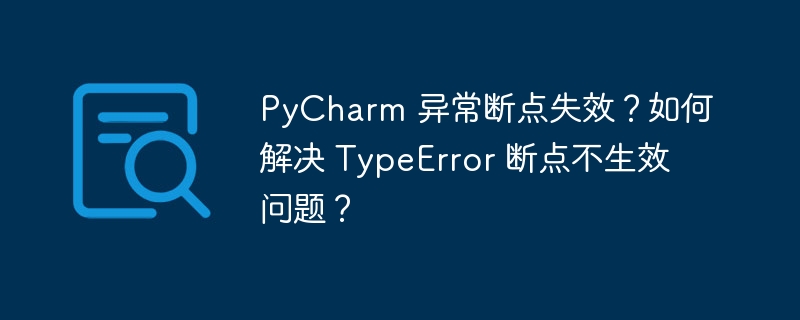 PyCharm 异常断点失效?如何解决 TypeError 断点不生效问题?