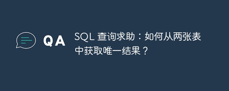 SQL 查询求助:如何从两张表中获取唯一结果?