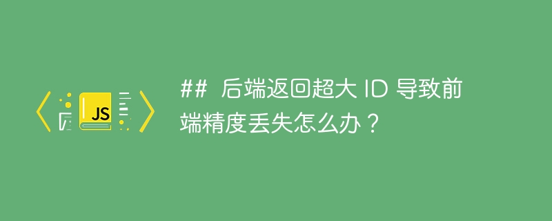 ## 后端返回超大 ID 导致前端精度丢失怎么办?