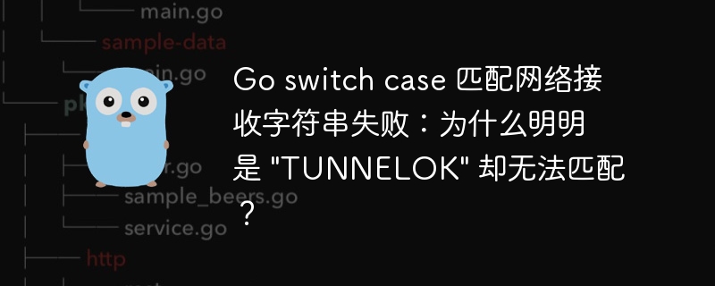 Go switch case 匹配网络接收字符串失败:为什么明明是 \