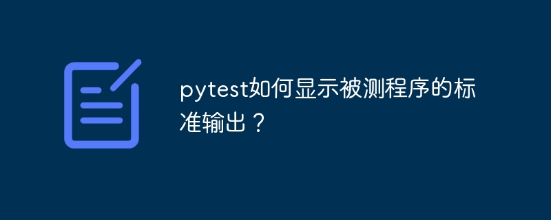 pytest如何显示被测程序的标准输出？