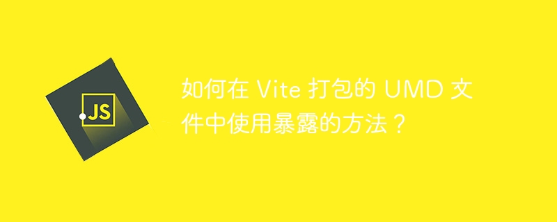 如何在 Vite 打包的 UMD 文件中使用暴露的方法?