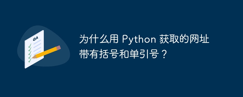 为什么用 Python 获取的网址带有括号和单引号?
