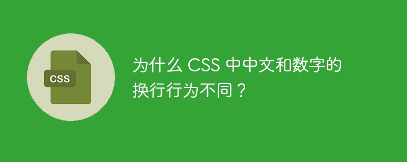 为什么 CSS 中中文和数字的换行行为不同?
