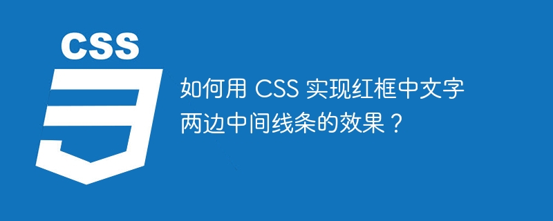 如何用 CSS 实现红框中文字两边中间线条的效果?