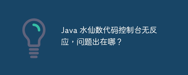 Java 水仙数代码控制台无反应,问题出在哪?