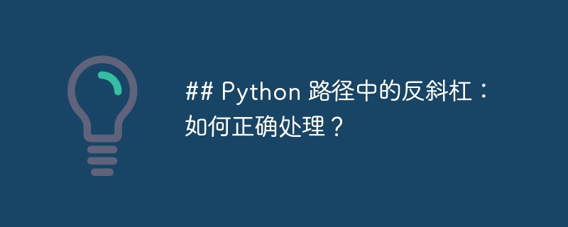 ## Python 路径中的反斜杠:如何正确处理?