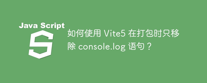 如何使用 Vite5 在打包时只移除 console.log 语句?