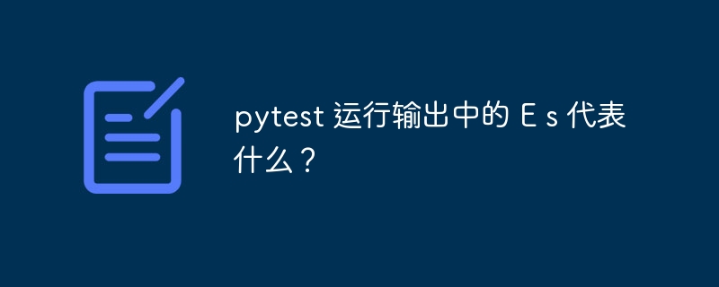 pytest 运行输出中的 E s 代表什么?