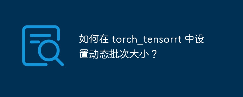 如何在 torch_tensorrt 中设置动态批次大小?
