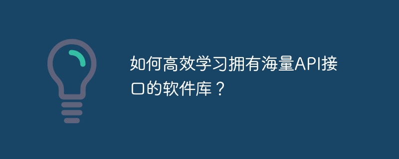 如何高效学习拥有海量API接口的软件库?