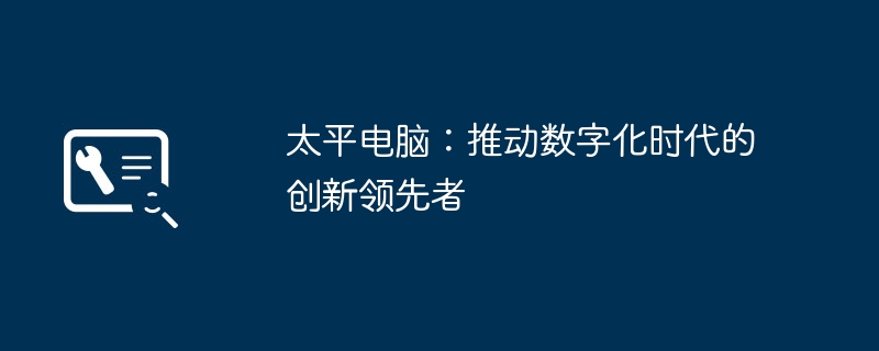 太平电脑：推动数字化时代的创新领先者