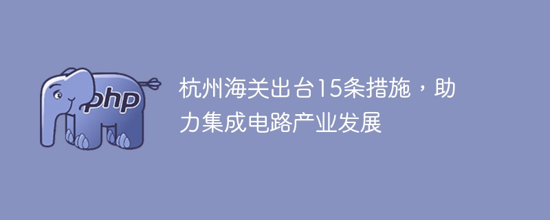 杭州海关出台15条措施,助力集成电路产业发展