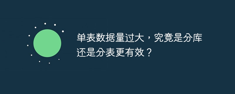 单表数据量过大,究竟是分库还是分表更有效?