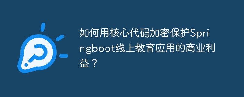 如何用核心代码加密保护Springboot线上教育应用的商业利益?