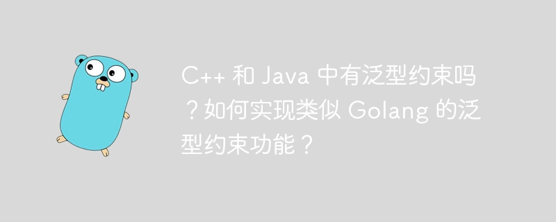 C++ 和 Java 中有泛型约束吗?如何实现类似 Golang 的泛型约束功能?