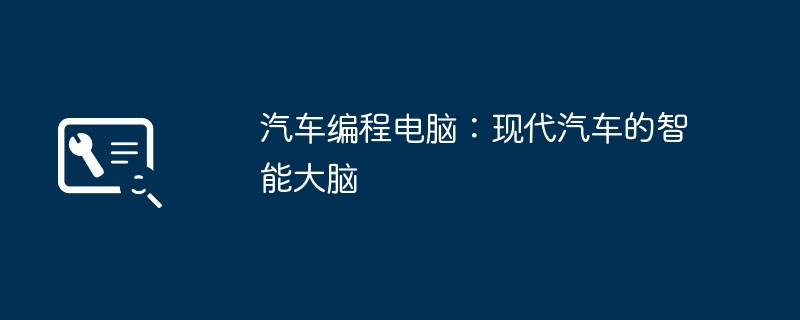 汽车编程电脑:现代汽车的智能大脑