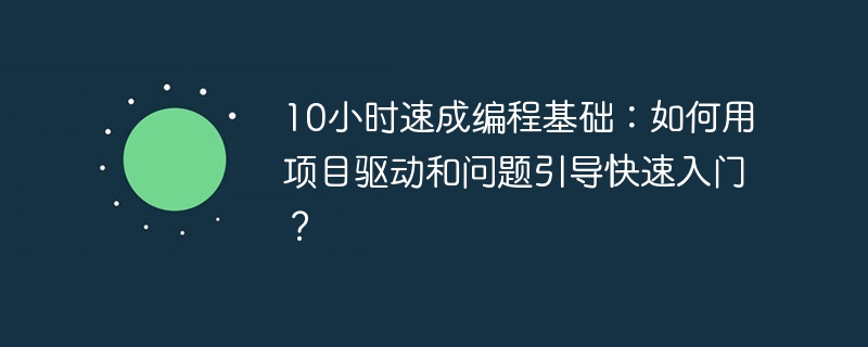10小时速成编程基础:如何用项目驱动和问题引导快速入门?
