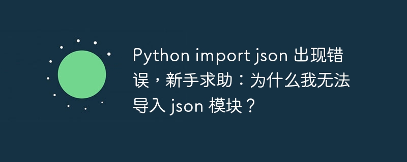 Python import json 出现错误,新手求助:为什么我无法导入 json 模块?