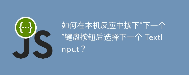 如何在本机反应中按下“下一个”键盘按钮后选择下一个 TextInput?