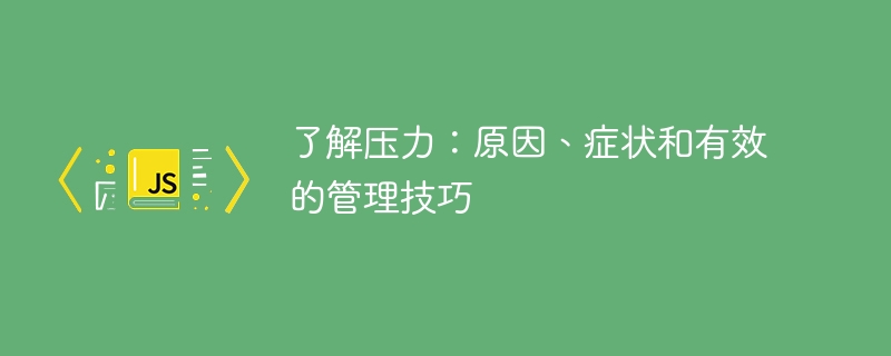 了解压力:原因、症状和有效的管理技巧