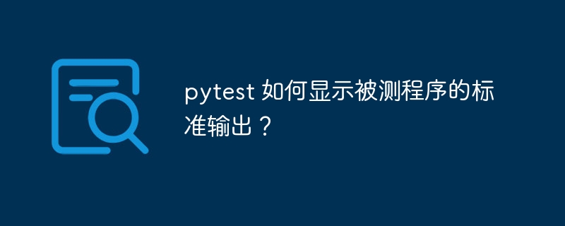 pytest 如何显示被测程序的标准输出?