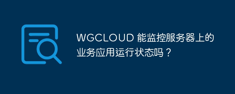 WGCLOUD 能监控服务器上的业务应用运行状态吗?