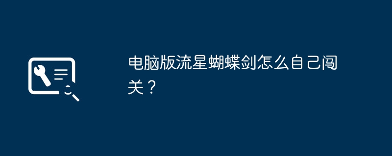 电脑版流星蝴蝶剑怎么自己闯关?