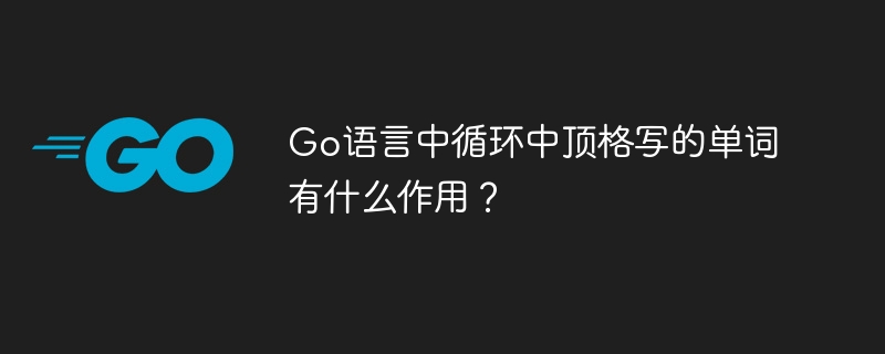 Go语言中循环中顶格写的单词有什么作用?