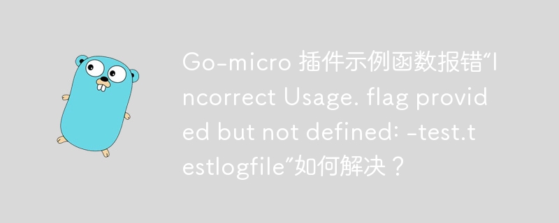 Go-micro 插件示例函数报错“Incorrect Usage. flag provided but not defined: -test.testlogfile”如何解决?