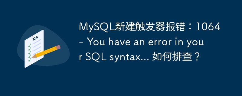 MySQL新建触发器报错:1064 - You have an error in your SQL syntax... 如何排查?