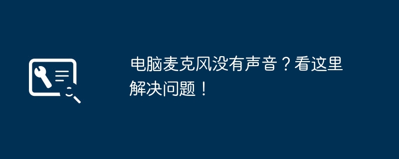 电脑麦克风没有声音?看这里解决问题!