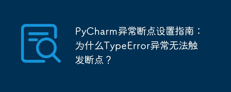 PyCharm异常断点设置指南:为什么TypeError异常无法触发断点?