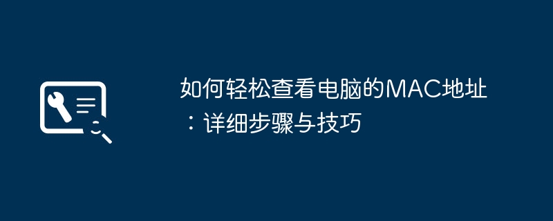 如何轻松查看电脑的MAC地址:详细步骤与技巧