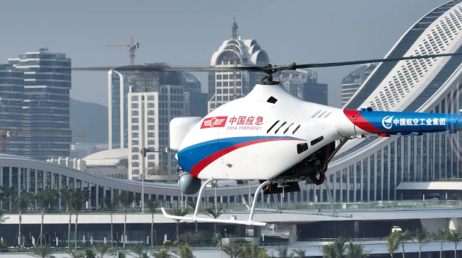 我国 AR-500 无人直升机首次在城市内开展示范应用 我国 AR-500 无人直升机首次在城市内开展示范应用