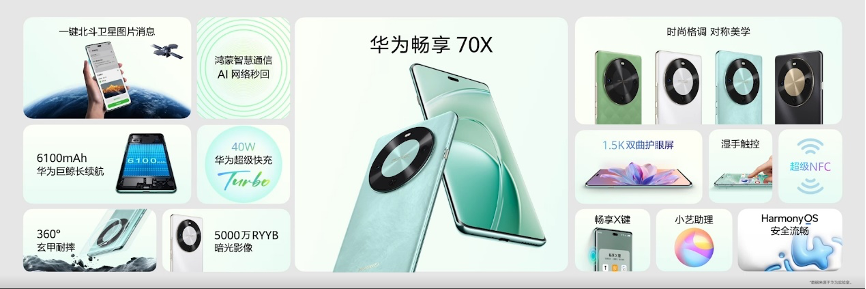 1799元起,华为畅享 70X正式亮相:满级通信的北斗鸿蒙手机