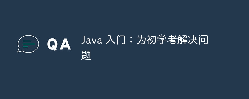 Java 入门:为初学者解决问题