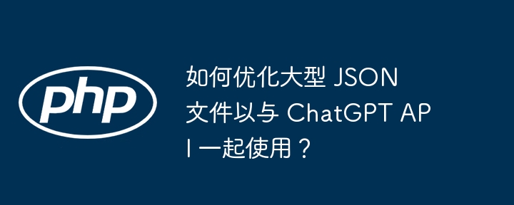 如何优化大型 JSON 文件以与 ChatGPT API 一起使用?