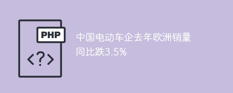 中国电动车企去年欧洲销量同比跌3.5%