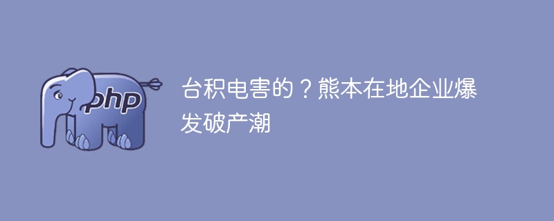 台积电害的?熊本在地企业爆发破产潮
