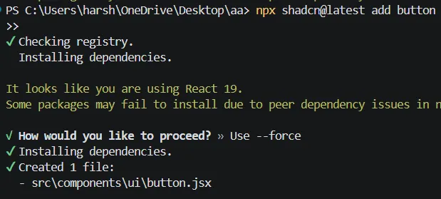 如何将shadcn与react使用(javaScript,无打字稿)